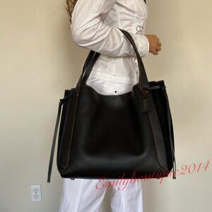 NWT Coach 1941 Harmony Glovetanned Suede Leather Black Hobo Tote Bag 53352